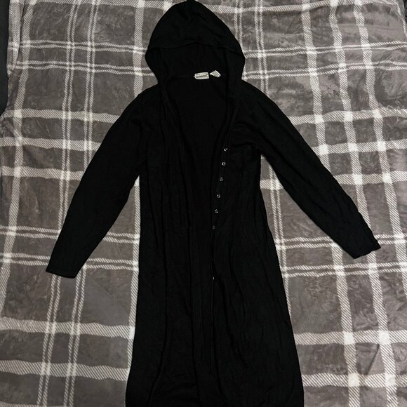 Black Hooded Duster Cardigan – Cozy & Versatile ✨ - Picture 1 of 3